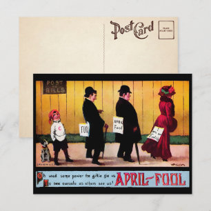 Cartão postal de bobos de abril vitoriano