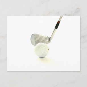 Cartão postal de bola e taco de golfe