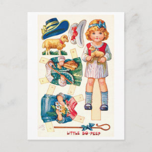 Cartão Postal de Boneca de Papel Antiga--Little Bo