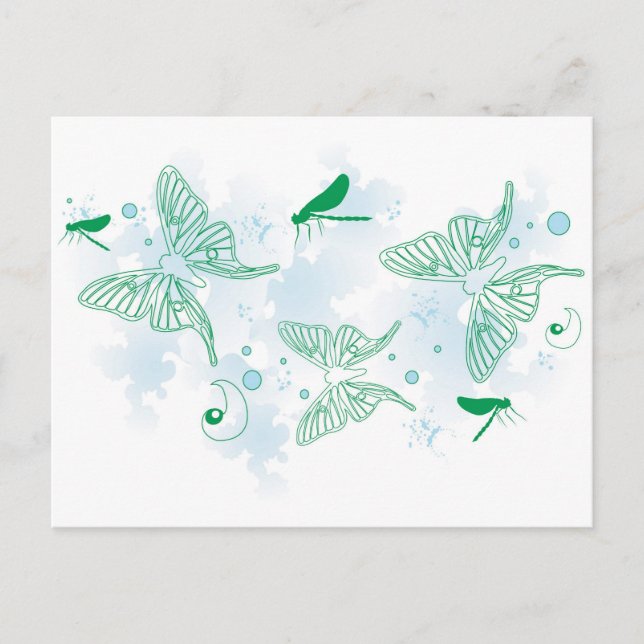 Cartão Postal de Borboletas (Frente)