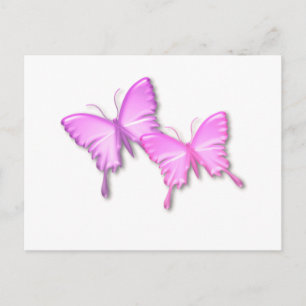 Cartão Postal de Borboletas Cor-de-Rosa