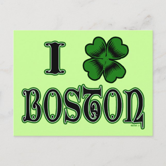 Cartão postal de Boston Shamrock (Frente)