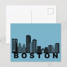 Cartão Postal de Boston – Silhueta do Horizonte Ic