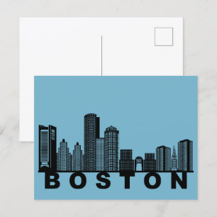 Cartão Postal de Boston – Silhueta do Horizonte Ic