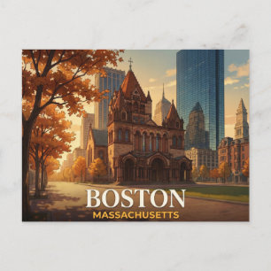 Cartão Postal de Boston Souvenir da Silhueta da