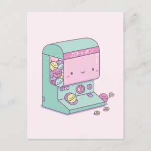 Cartão postal de brinquedo engraçado de cápsula es