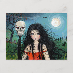 Cartão Postal de Bruxa de Halloween Vampiro
