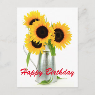 Cartão Postal de Buquê de Girassóis de Aniversário
