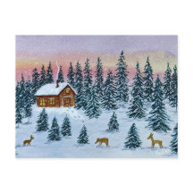 Cartão Postal de Cabana de Inverno