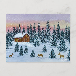 Cartão Postal de Cabana de Inverno