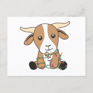 Cartão postal de cabras de Natal Animais de Invern