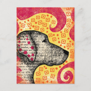 Cartão postal de cachorro bom e descolado