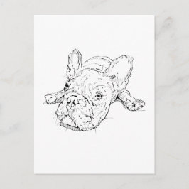 Cartão postal de cachorro francês fofo