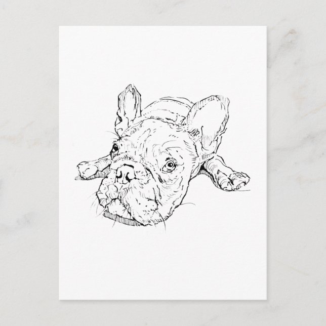 Cartão postal de cachorro francês fofo (Frente)