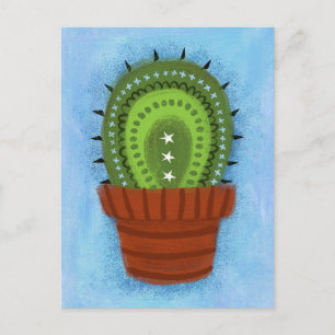 Cartão postal de cacto como planta de casa