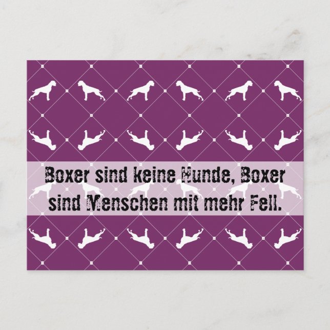 Cartão postal de cães Boxer (Frente)