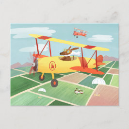 Cartão Postal de Cães de Entrega de Avião