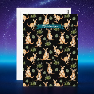 Cartão postal de canguru fofo   Presente da vida s