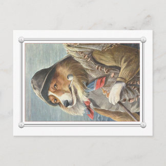 Cartão postal de cão do mar de Vintage - pesca