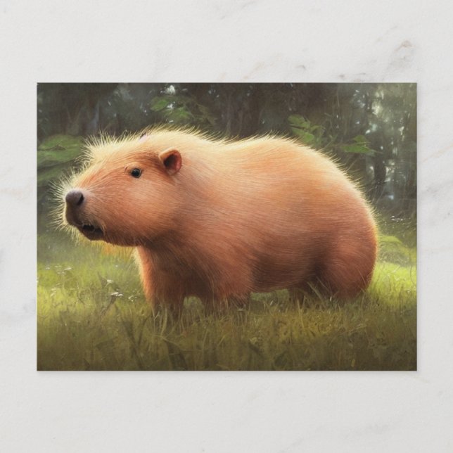 Cartão postal de capivara fofa (Frente)