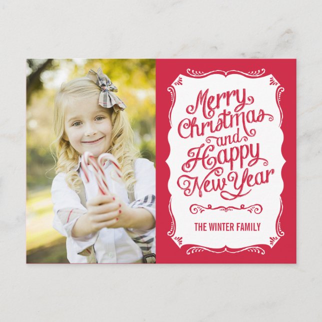 Cartão-postal de Cartão com fotos Feriado Vintage  (Frente)