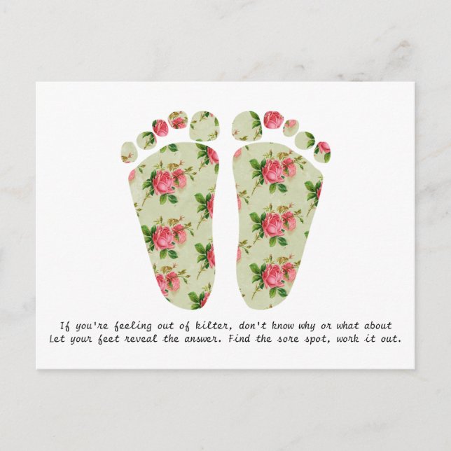 Cartão postal de cartão de visita de Reflexologia (Frente)