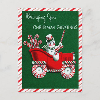 Cartão-postal de Cartões de natal de Canas Snowman