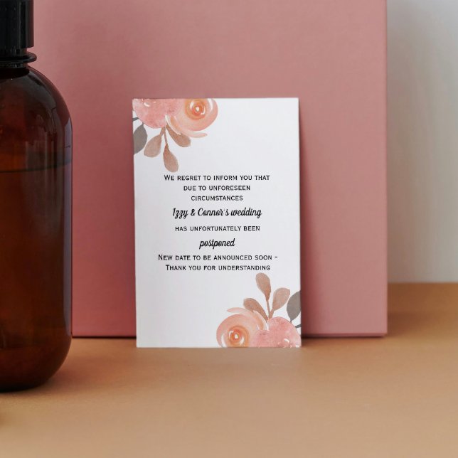 Cartão postal de casamento adiado floral (Criador carregado)
