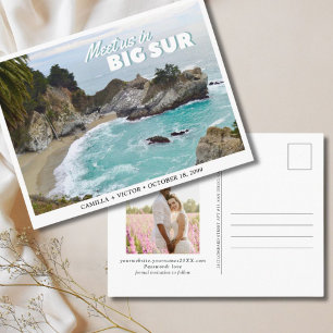 Cartão postal de casamento Big Sur McWay Save the 