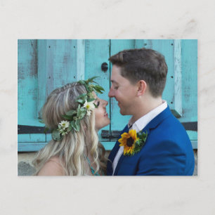 Cartão postal de casamento com 2 fotos