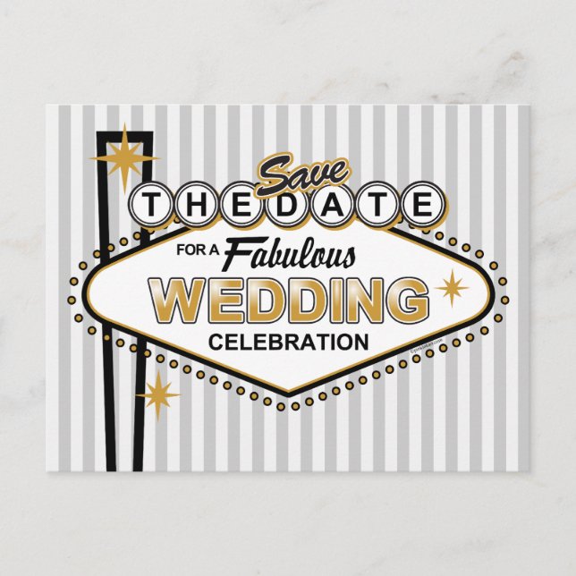 Cartão postal de casamento com DST de Las Vegas (Frente)