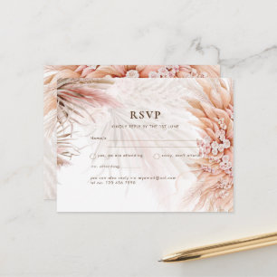 Cartão Postal de Casamento com Grama das Pampas Fl