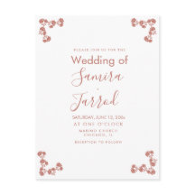 Cartão postal de casamento com motivo floral moder