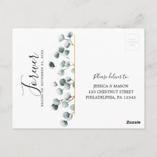 Cartão postal de Casamento de Eucalyptus Greenery 