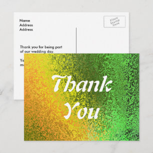 Cartão postal de casamento de tons de outono verde