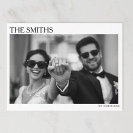 Cartão Postal de Casamento Elegante Editorial