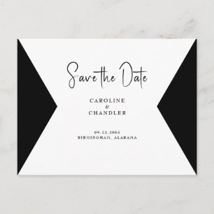 Cartão postal de casamento Elegante Foto P&B Save