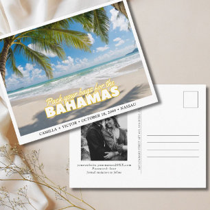 Cartão postal de casamento nas Bahamas para salvar