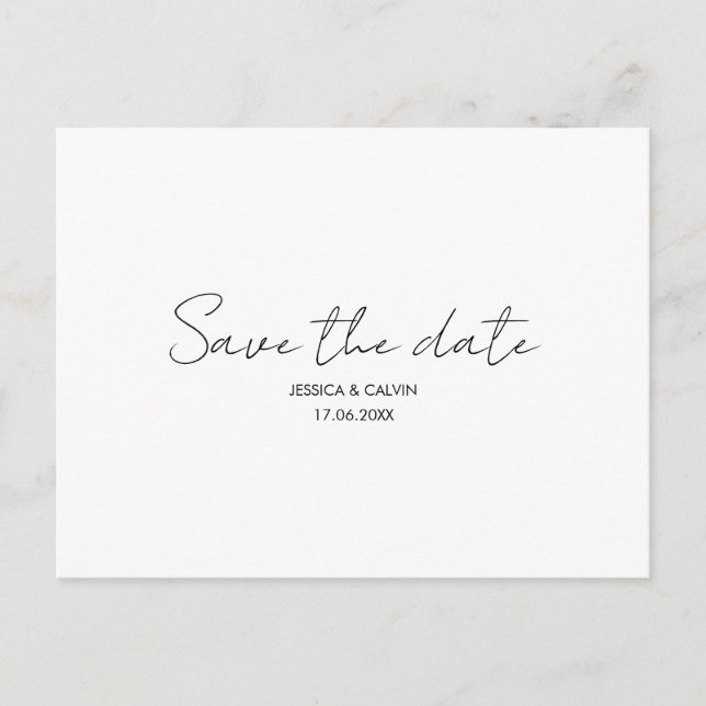 Cartão postal de casamento personalizado Save The  (Frente)