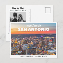 Cartão Postal de Casamento Save the Date Retro de