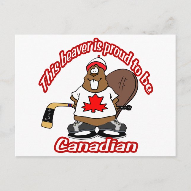 Cartão postal de castor canadiano (Frente)