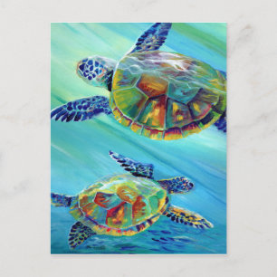Cartão Postal de Celebração da Tartaruga Marinha
