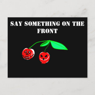 Cartão postal de cerejas de crânio