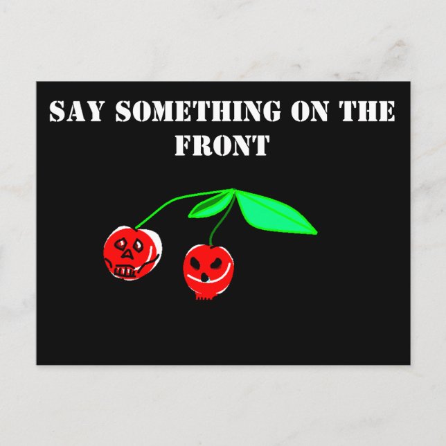 Cartão postal de cerejas de crânio (Frente)