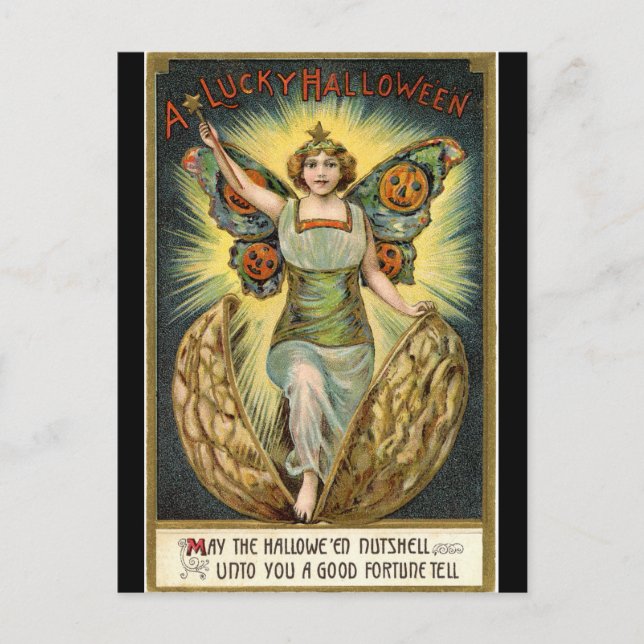 Cartão postal de cerveja Halloween Fairy (Frente)