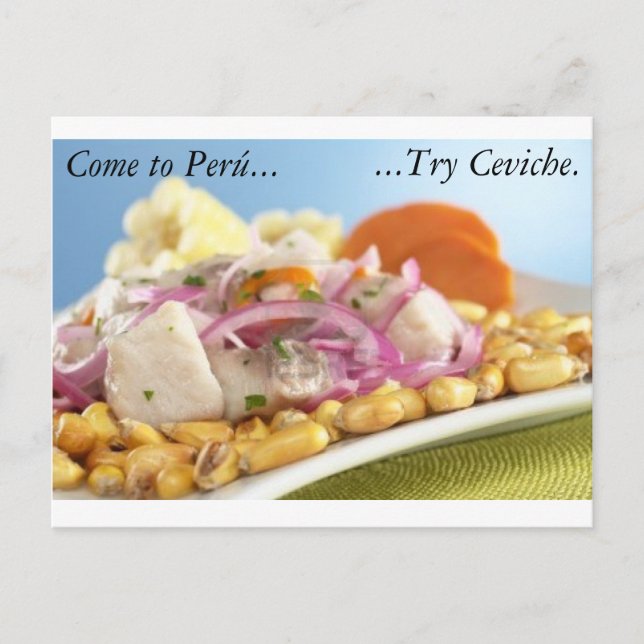 Cartão postal de Ceviche peruano (Frente)