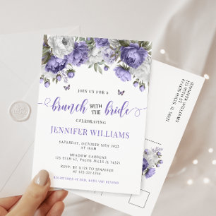 Cartão postal de chá de brunch lavanda violeta