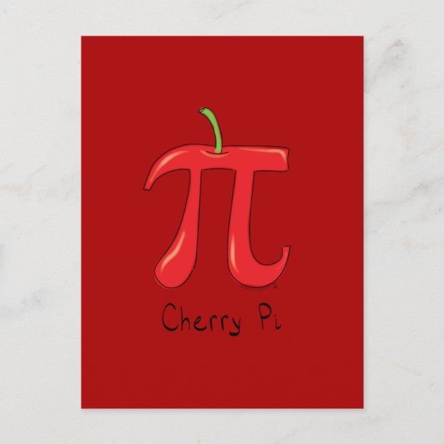 Cartão postal de Cherry Pi Cute Math Pi Day (Frente)