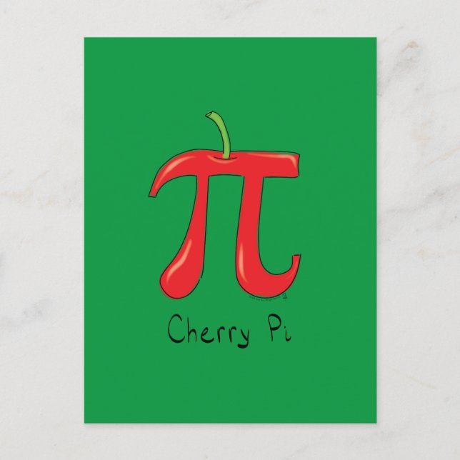 Cartão postal de Cherry Pi Cute Math Pi Day (Frente)