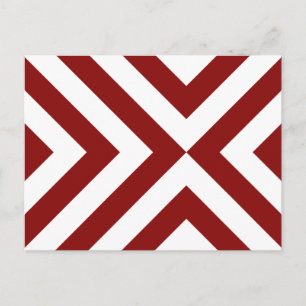 Cartão postal de chevron vermelho e branco